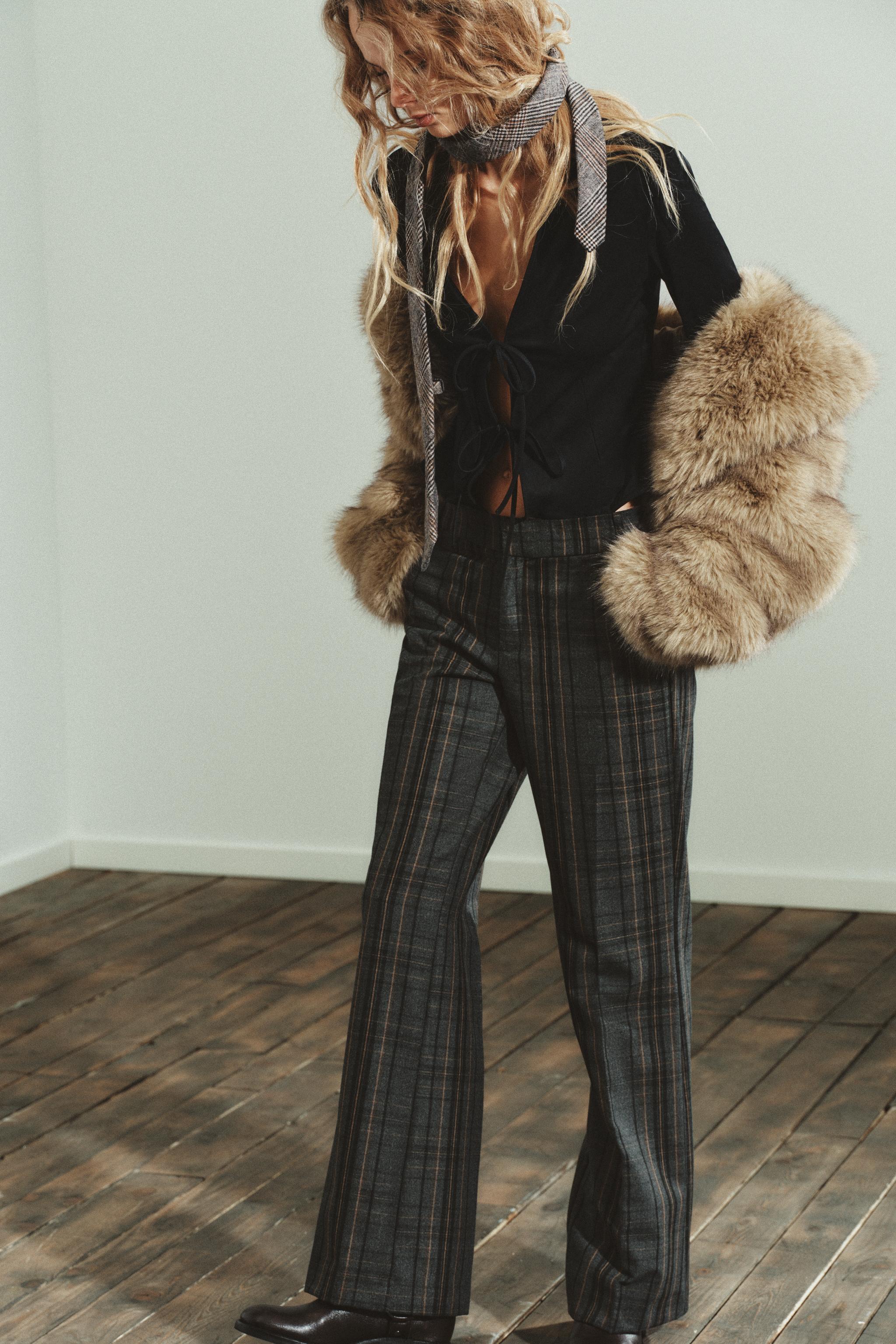 FAUX SUEDE SHIRT WITH TIES